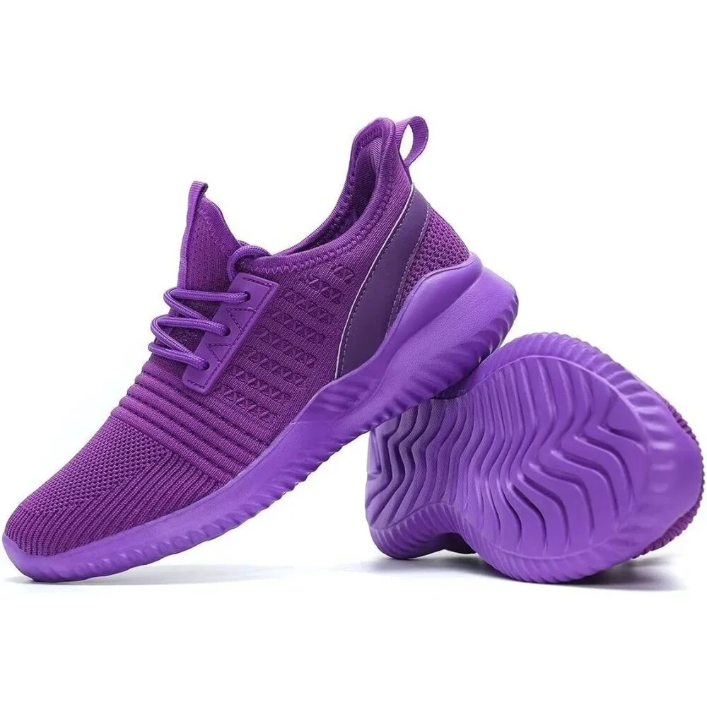 Women's Purple Lightweight Breathable Non Slip Athletic Mesh Fashion Sneakers